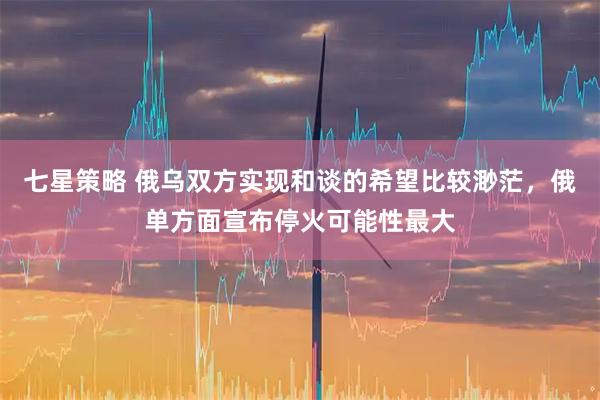 七星策略 俄乌双方实现和谈的希望比较渺茫，俄单方面宣布停火可能性最大